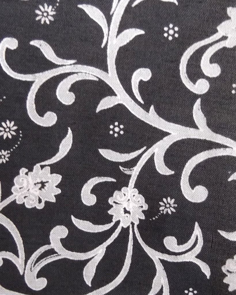 black floral fabric detail
