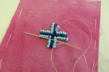 design area marked and starting to bead!