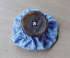 cool blue & button