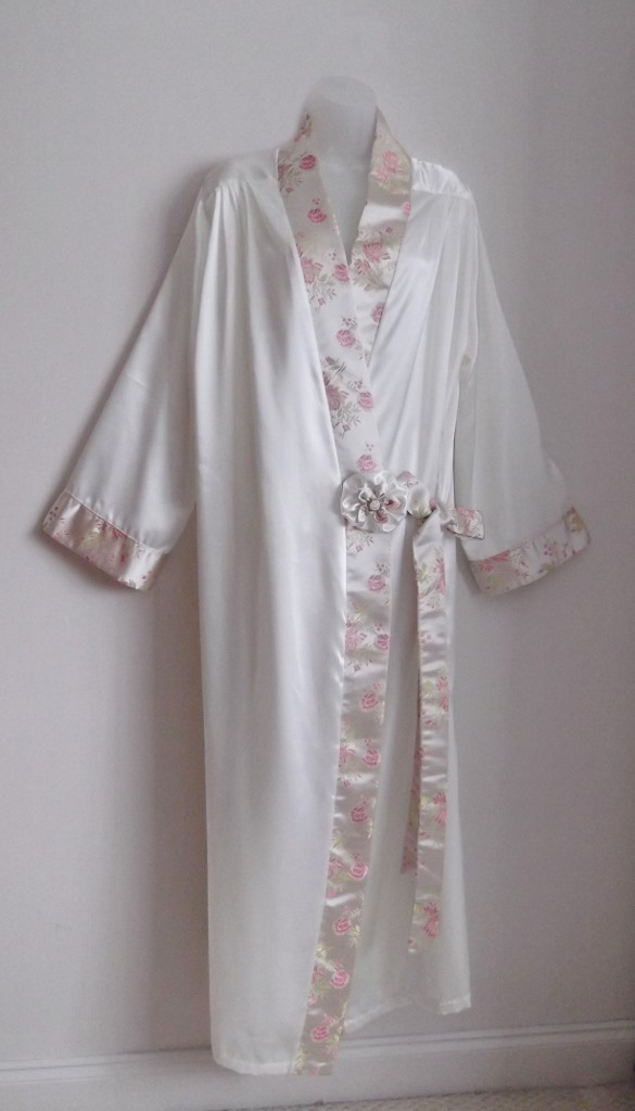 1927 Cream & Pink Floral Brocade Kimono Robe-Sold