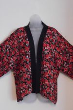 Classic Red Roses Kimono Style Jacket