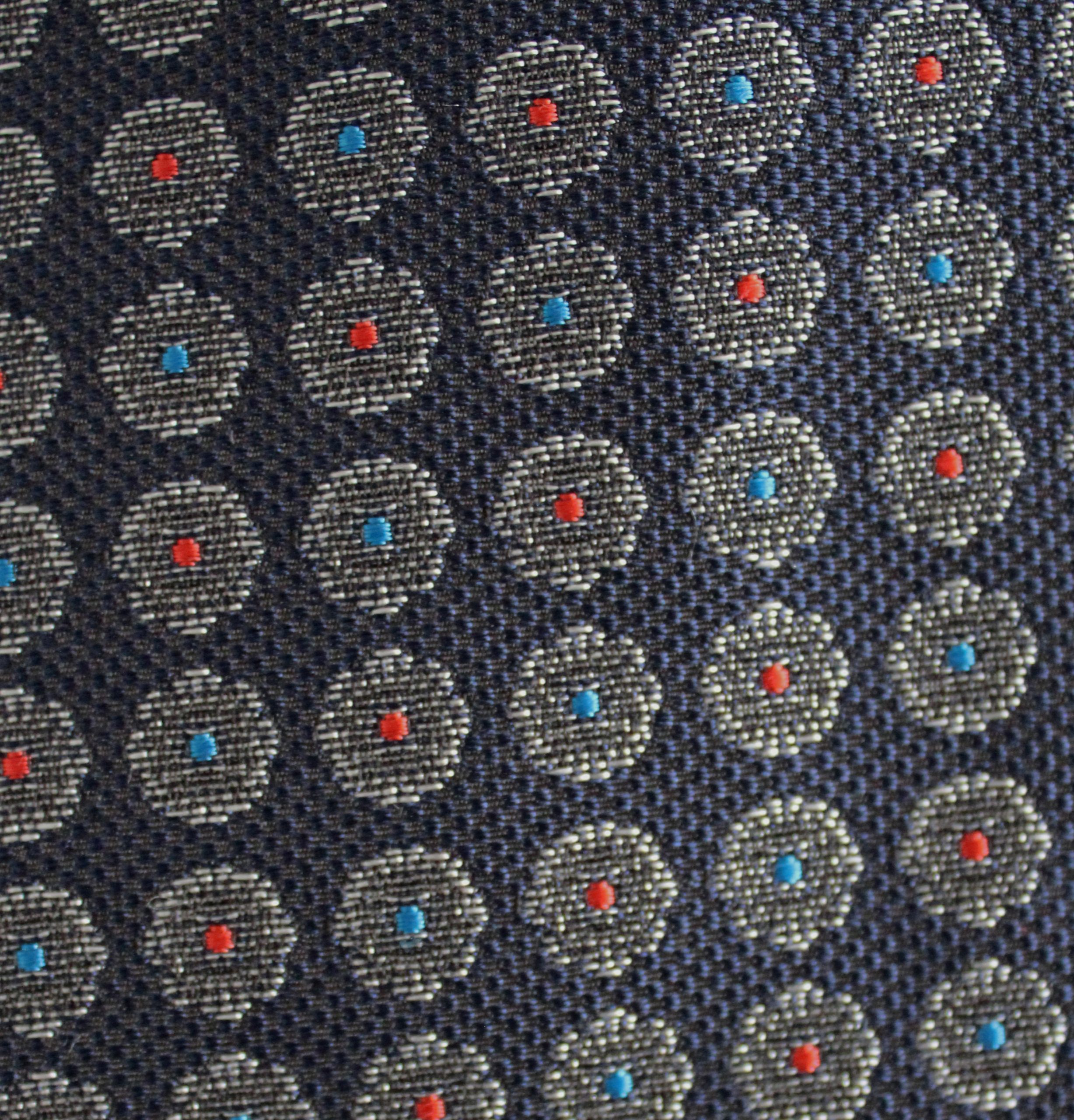 Navy Spots & Circles Silk Cravat - Image 2