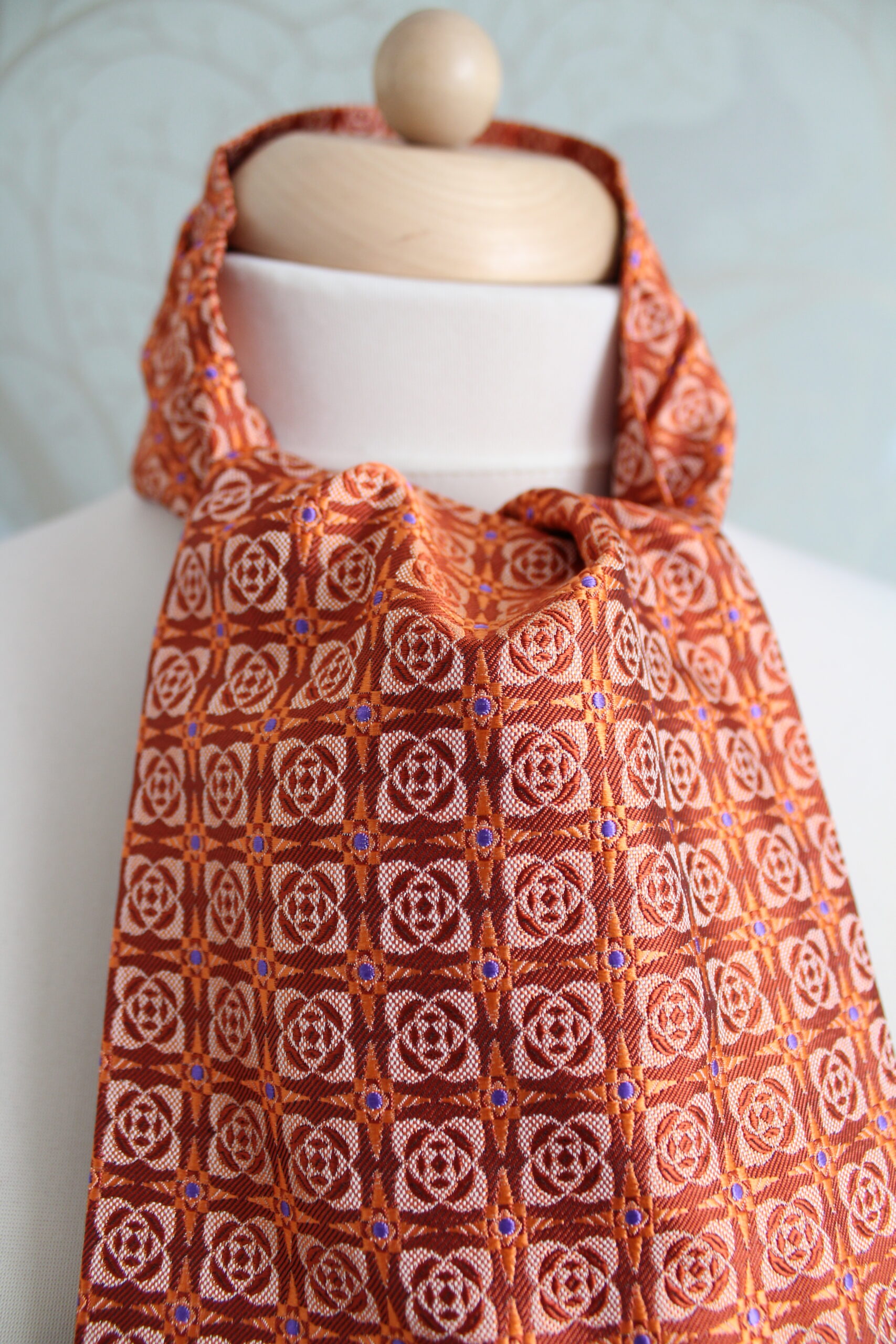 Vibrant Orange Silk Cravat - Image 2