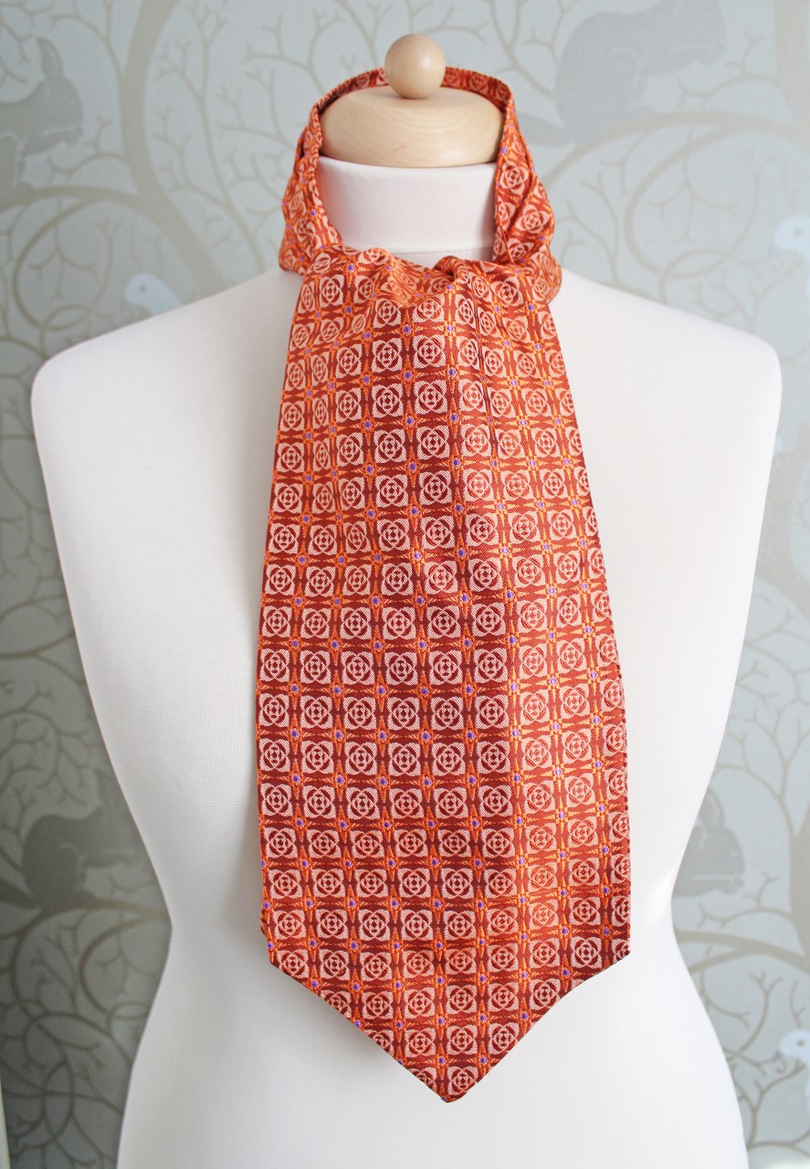 Vibrant Orange Silk Cravat